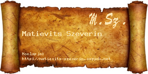 Matievits Szeverin névjegykártya